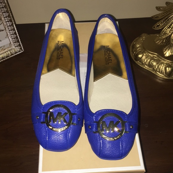 michael kors blue flat shoes